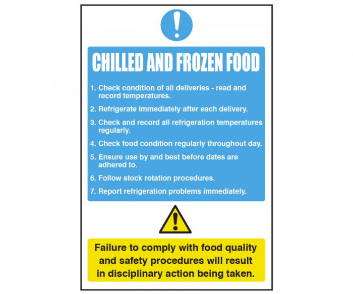 Chilled & Frozen Food Notice - SKU: CS095