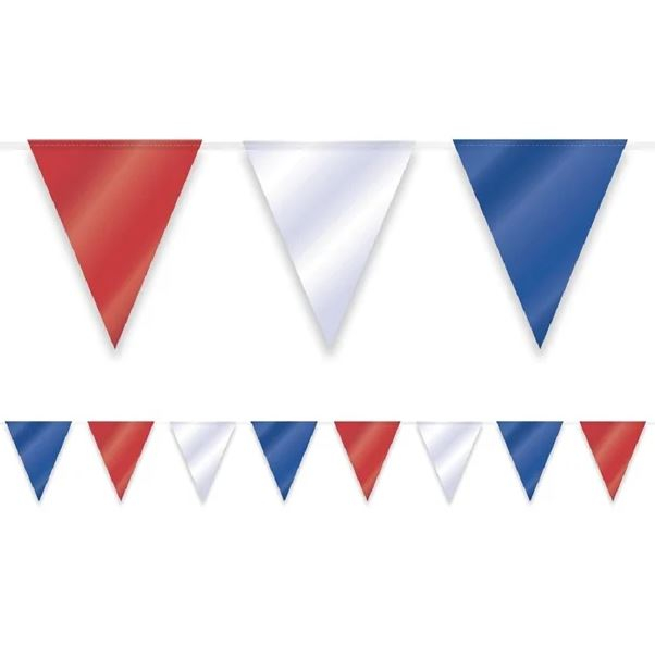 Red, White & Blue Plastic Bunting - 10m