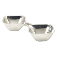 Stainless Steel Double Snack Bowl - SKU: DSB1
