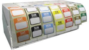 7 Day Dispenser filled with labels - SKU: DY069