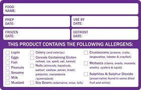 Combined Food Prep & Allergen Warning Label (500 labels per roll) Not boxed - SKU: DY075