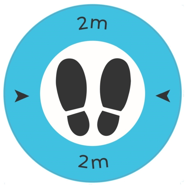 Safe Distance 2 Metre Floor Graphic (Pack of 10) - SKU: FDS2MR