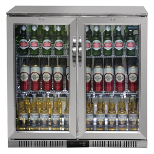 Polar G-Series Back Bar Cooler with Double Hinged Doors Stainless Steel - 900mm - SKU: GL008