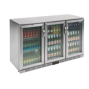 Polar G-Series Back Bar Cooler with Triple Hinged Doors Stainless Steel  900mm - SKU: GL009