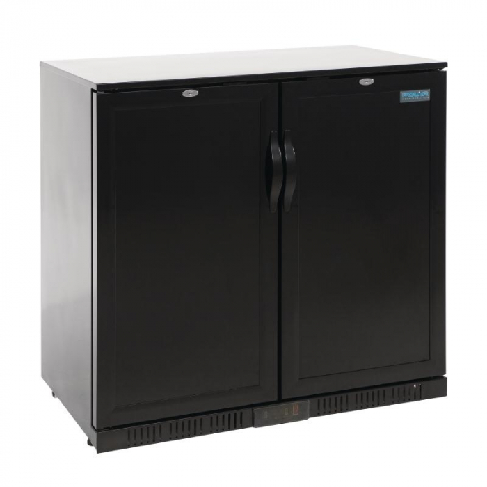 Polar G-Series Back Bar Cooler with Double Solid Hinged Doors Black 900mm - SKU: GL016