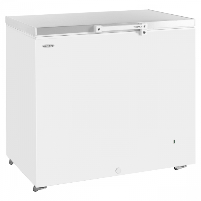Tefcold White Solid Stainless Steel Lid Chest Freezer 278Ltr - SKU: GM300SS