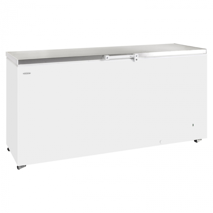 Tefcold White Solid Stainless Steel Lid Chest Freezer 567Ltr - SKU: GM600SS