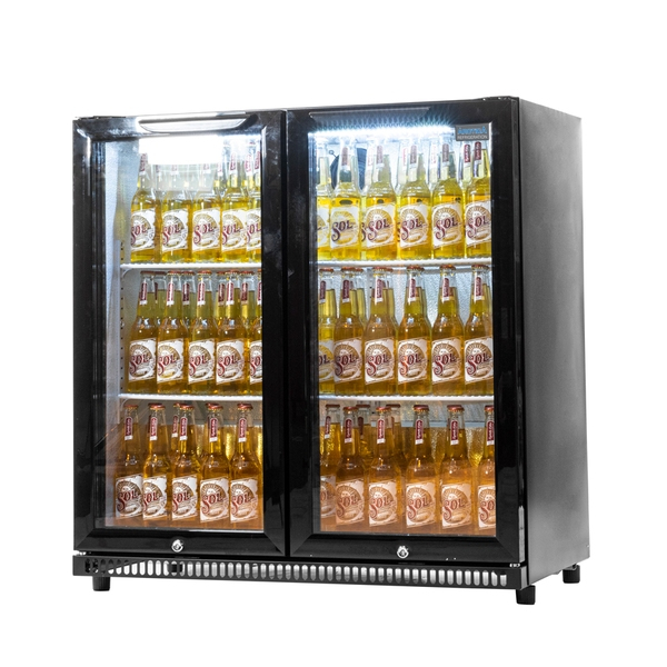 Arctica Bottle Cooler - 2 Hinged Doors - Low Height - SKU: HEF972