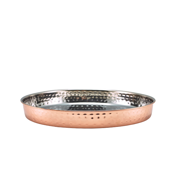 Hammered Copper Plated Presentation Plate 25cm - SKU: HPL25C