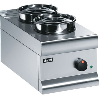 Lincat Silverlink 600 Electric Counter-top Bain Marie - Dry Heat - Round Pots - Base + 2 Pots - W 300 mm - 0.5 kW  - SKU: BS3
