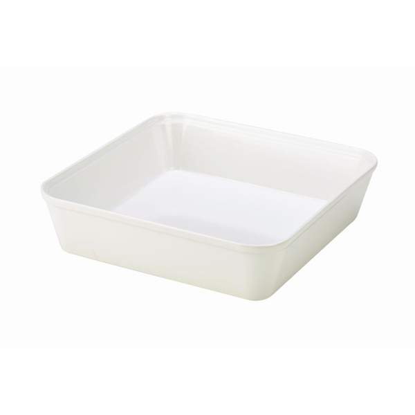 White Melamine Display Dish 25.4x25.4x6.5cm - SKU: MELB22C-WT