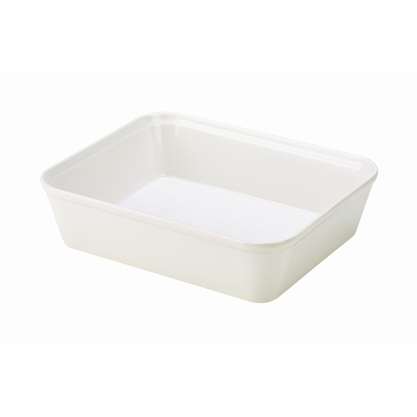 White Melamine Display Dish 24.5x20x6.5cm     - SKU: MELB5-WT
