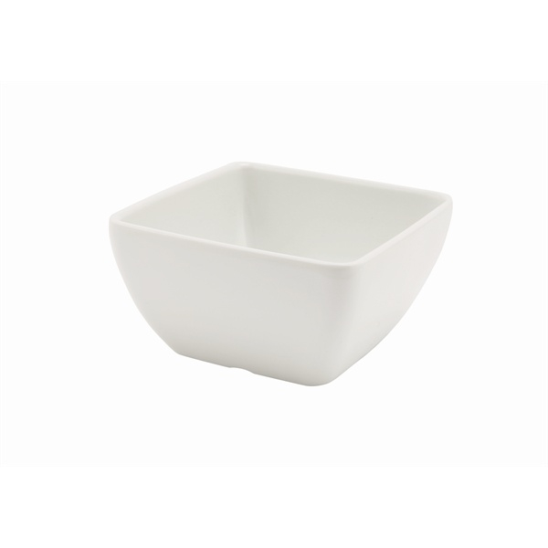 White Melamine Curved Square Bowl 10.5cm - SKU: MELSQB-10