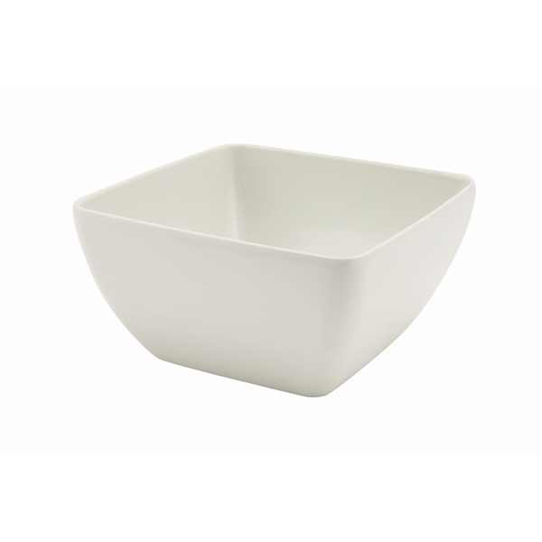 White Melamine Curved Square Bowl 12.5cm - SKU: MELSQB-12