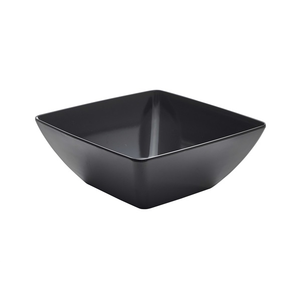 Black Melamine Curved Square Bowl 26.2cm - SKU: MELSQB-28BK