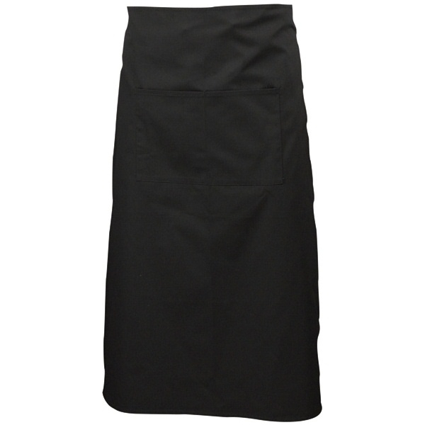 Black Waist Apron W/ Split Pocket 70cm Long - SKU: NA10