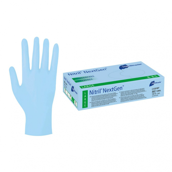 Powder-Free Nitrile Gloves Blue (Pack of 100) - SKU: 1283