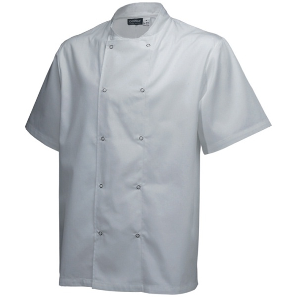 Basic Stud Jacket (Short Sleeve) White L Size - SKU: NJ18-L