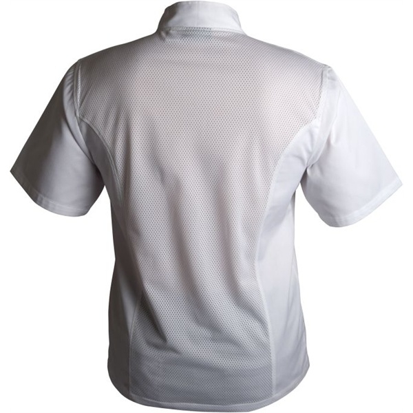 Coolback Press Stud Jacket (Short Sleeve) White XXL - SKU: NJ21-XXL