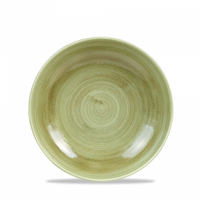 Stonecast Patina Burnished Green Evolve Coupe Bowl 7.25" Box 12