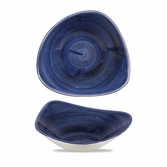 Stonecast Patina Cobalt Blue Lotus Bowl 9.25" Box 12