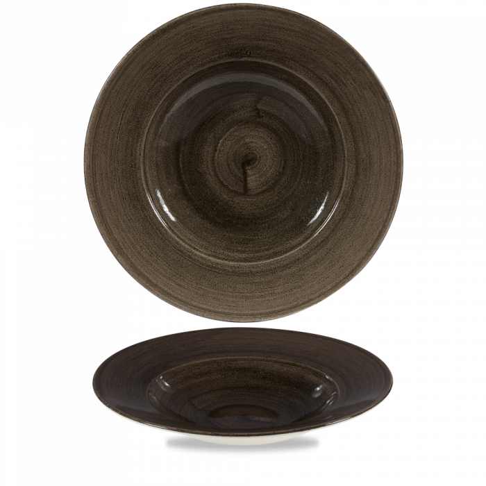 Stonecast Patina Iron Black Profile Wide Rim Bowl Large 11" Box 12