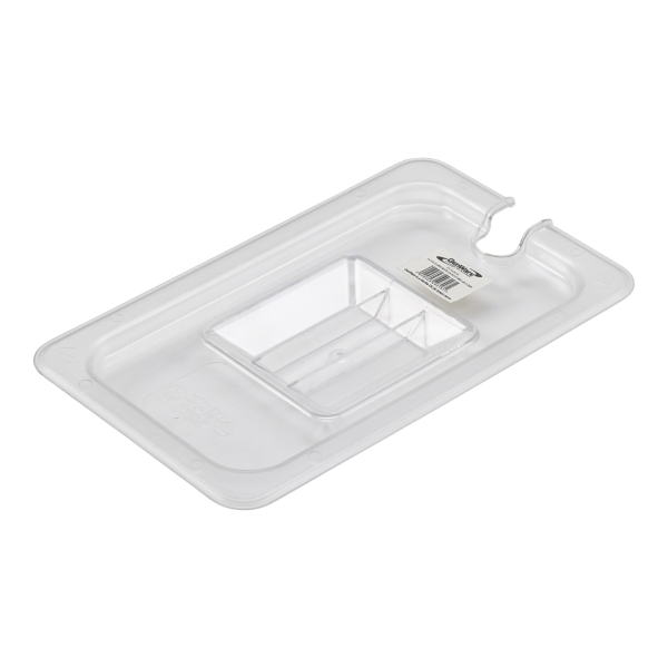 1/4 Polycarbonate GN Notched Lid Clear - SKU: PC14-NLID