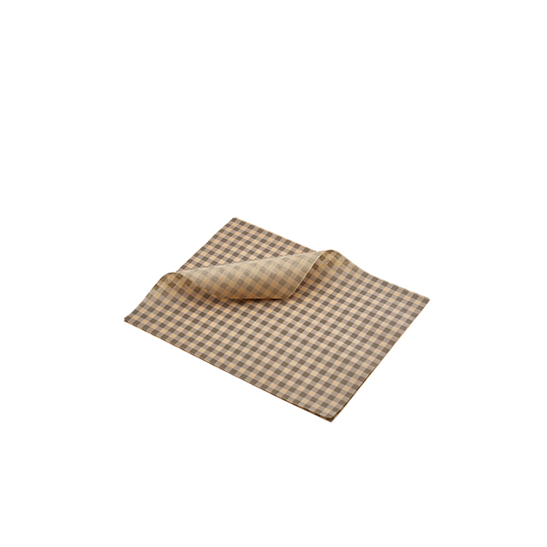 Greaseproof Paper Brown Gingham Print 25 x 20cm - SKU: PN0829GBK