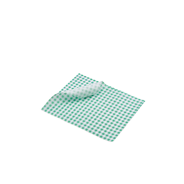 Greaseproof Paper Green Gingham Print 25 x 20cm - SKU: PN1487GGR