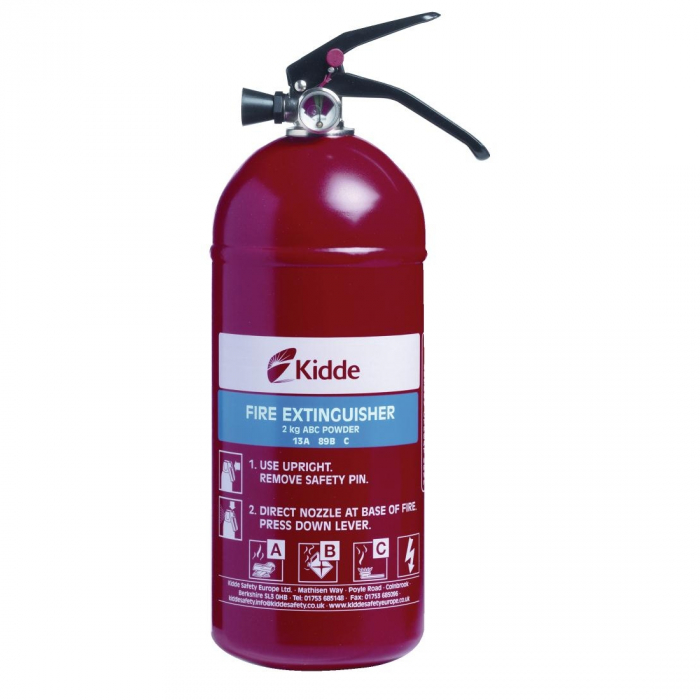 Kidde Fire Extinguisher - Multi Purpose (AB C and electrical fires) 2kg capacity - SKU: RAJ779