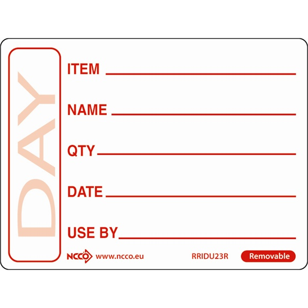 50 X 65mm Removable Red Use By Label (500) - SKU: RRIDU23R