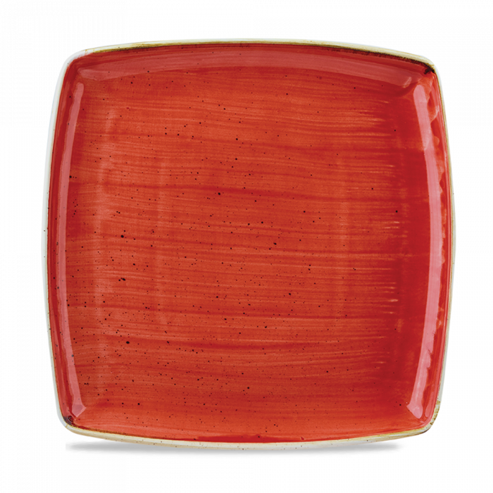 Stonecast Berry Red  Deep Square Plate 10.25" Box 6