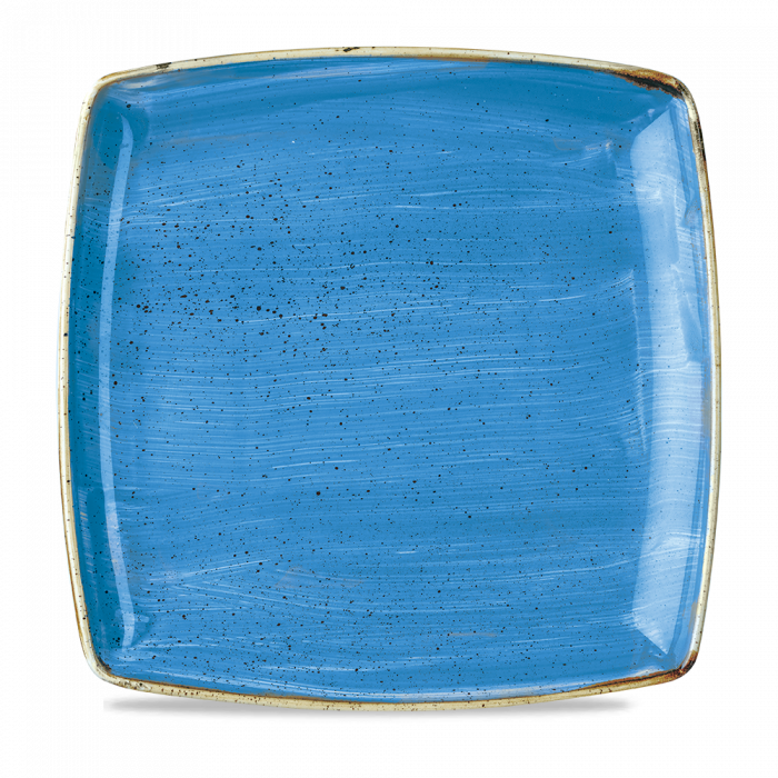 Stonecast Cornflower Blue Square Deep Plate 10.5" Box 6