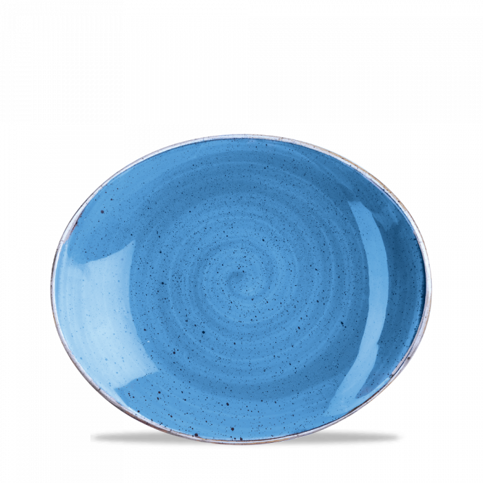 Stonecast Cornflower Blue Oval Plate 7.75" Box 12