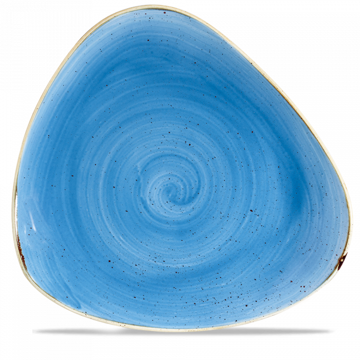 Stonecast Cornflower Blue Triangle Plate 12" Box 6