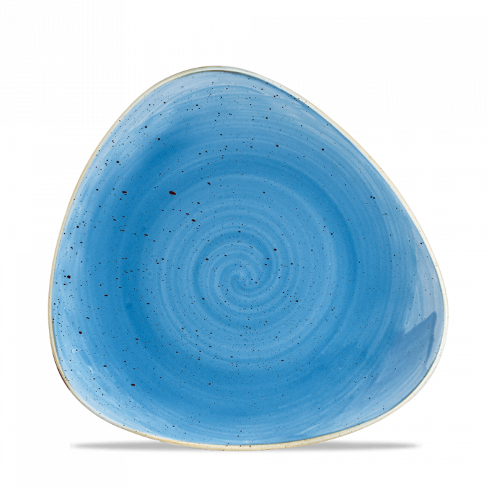 Stonecast Cornflower Blue Triangle Plate 7.75" Box 12