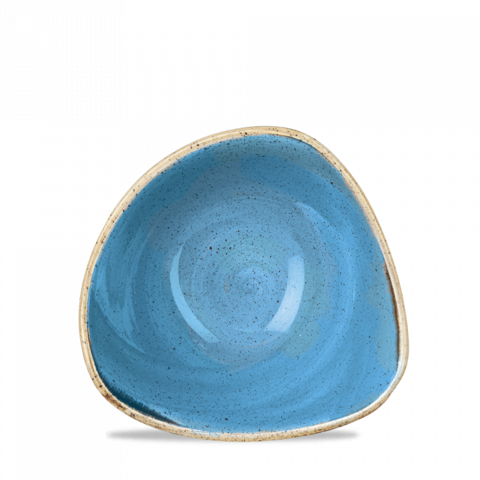 Stonecast Cornflower Blue Triangular Bowl 6" Box 12