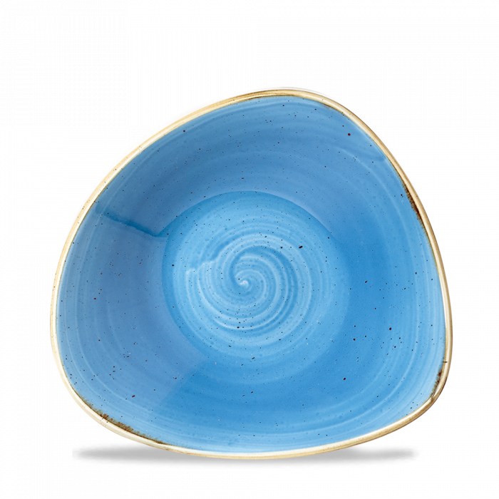 Stonecast Cornflower Blue Triangular Bowl 7.25" Box 12