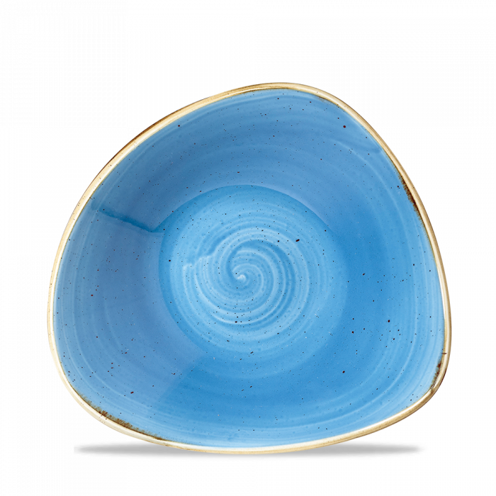 Stonecast Cornflower Blue Triangular Bowl 9.25" Box 12