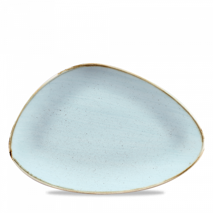 Stonecast Duck Egg Triangle Chefs Plate 12"X8" Box 6