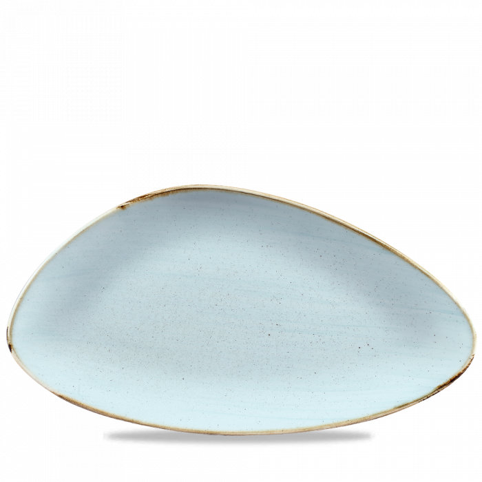 Stonecast Duck Egg Triangle Chefs Plate 13 3/4"X7 3/8" Box 6