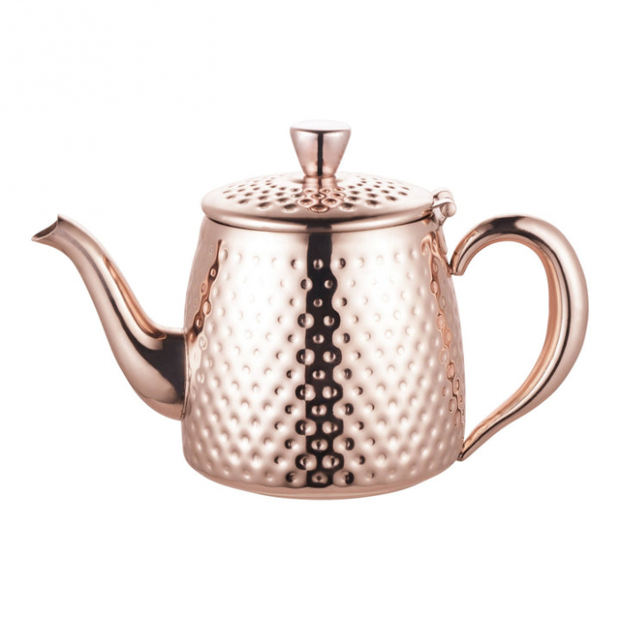 Café Olé Sandringham 18oz Teapot, Copper Hammer Finish - SKU: SDT-018CU