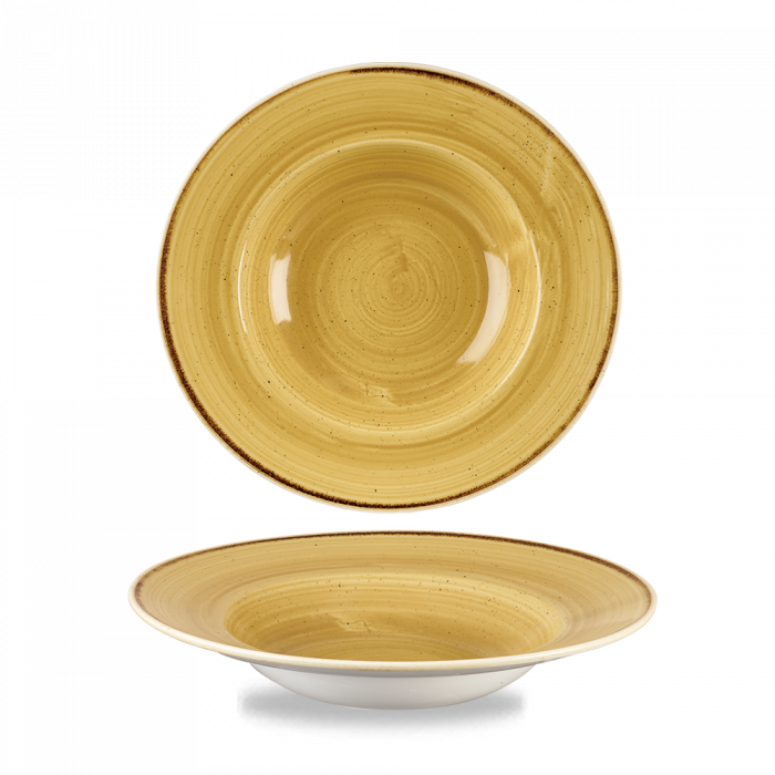 Stonecast Mustard Profile Wide Rim Bowl Med 9.4" Box 12