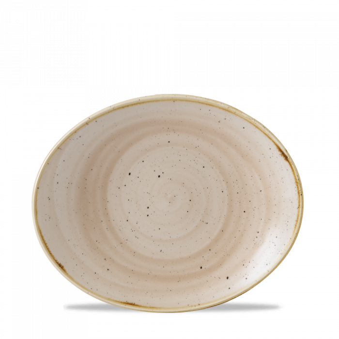 Stonecast Nutmeg Cream Orbit Oval Coupe Plate 7.75" Box 12