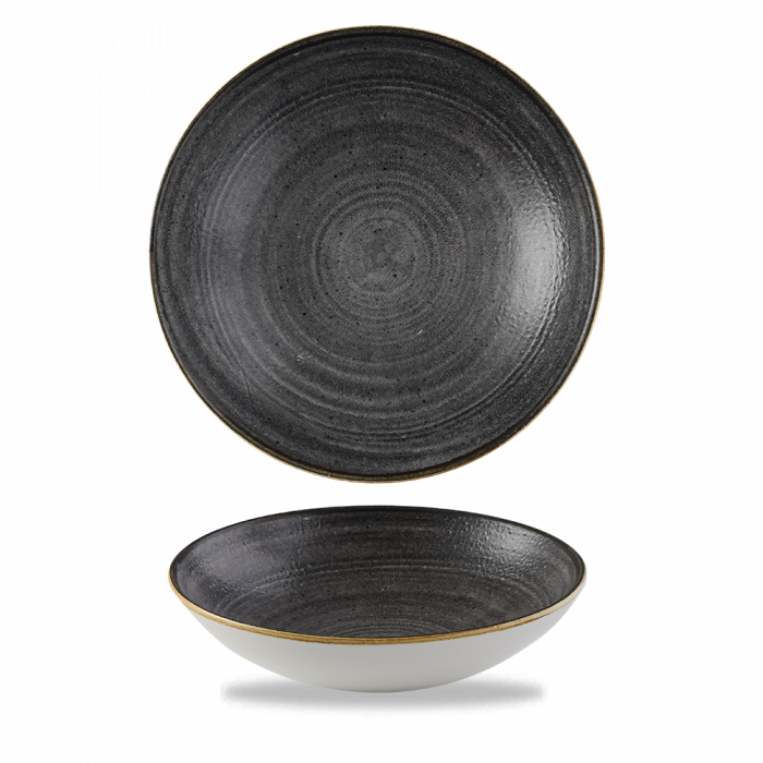 Stonecast Raw Black  Coupe Bowl 7.25" Box 12