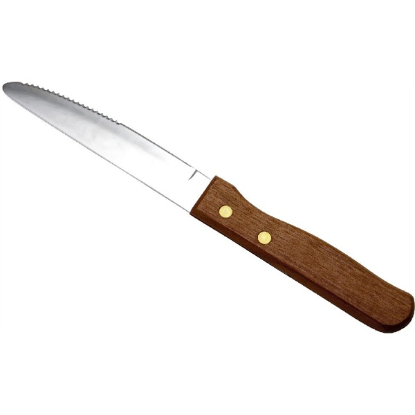 Steak Knife Large - Dark Wood Handle (Dozen) - SKU: STK-LWD