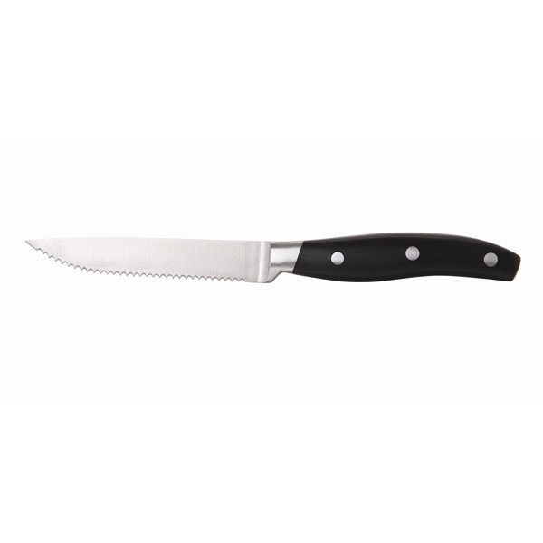 Premium Black Handle Steak Knife (Dozen) - SKU: STK-PRM