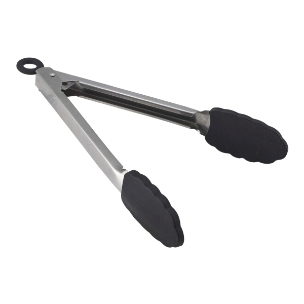 St/St Locking Tongs with Silicone Tip 23cm/9" - SKU: STT-9S