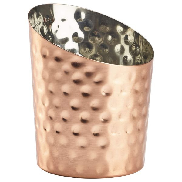 Hammered Copper Plated Angled Cone 9.5 x 11.6cm (Dia x H) - SKU: SVHA10C