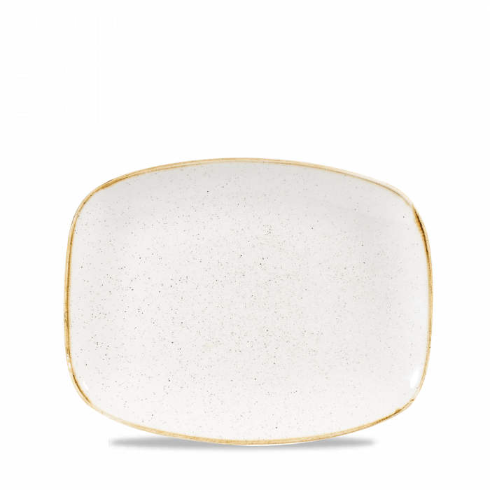 Stonecast Barley White  Chefs Oblong Plate 10.3"X8" Box 12